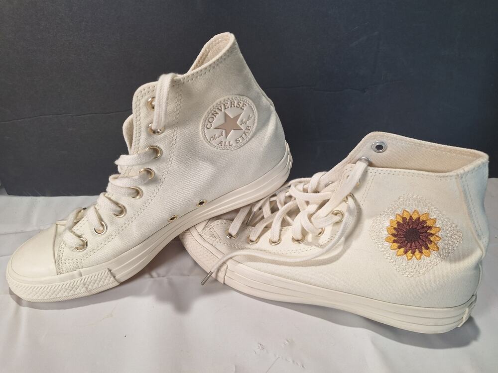 Converse Festival Florals A03514C Egret Light Gold Sunflower Womens 8.5 Mens 6.5